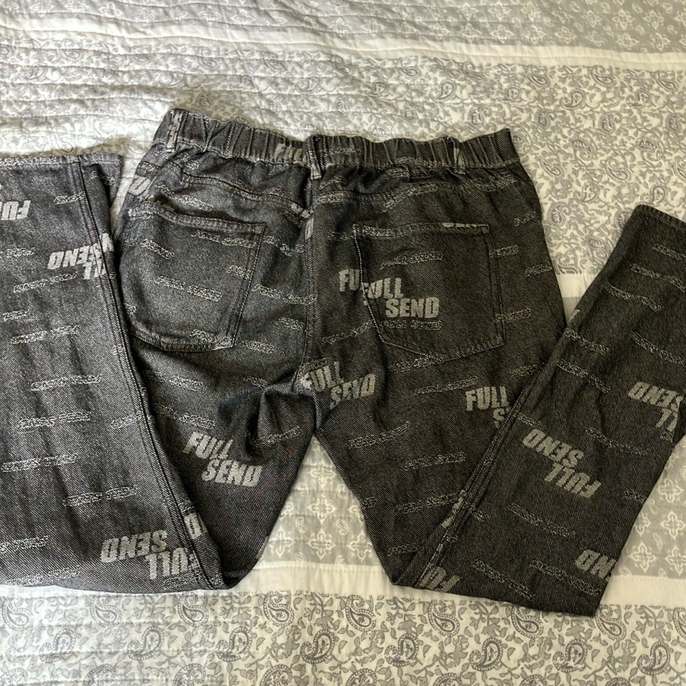 FULL SEND Black and White Slim Fit Pants - Picture 8 of 8